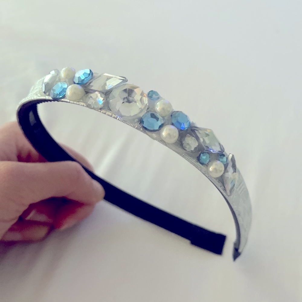 Pearl and turquoise headband